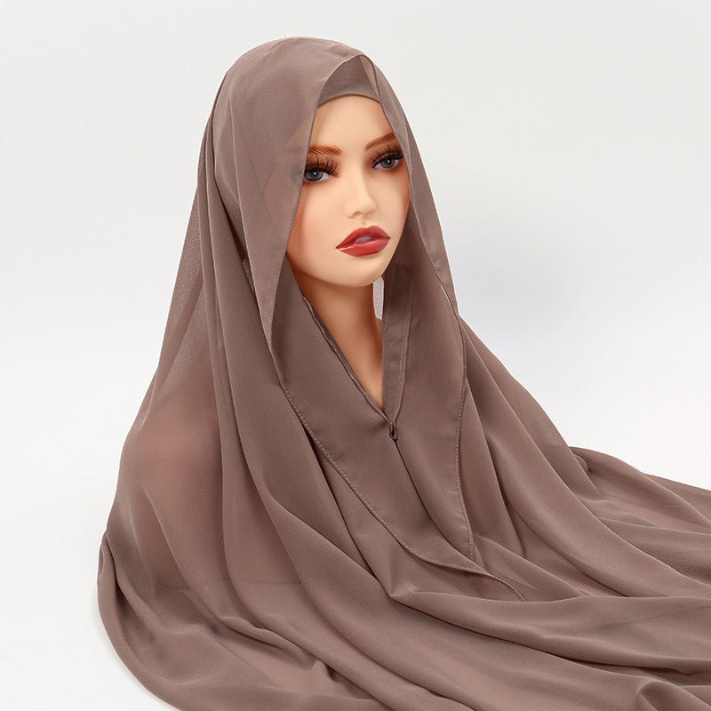 Magnetic Chiffon Instant Hijab | Easy-Wear Anti-Slip Square Scarf with Magnetic Closure (MH152)