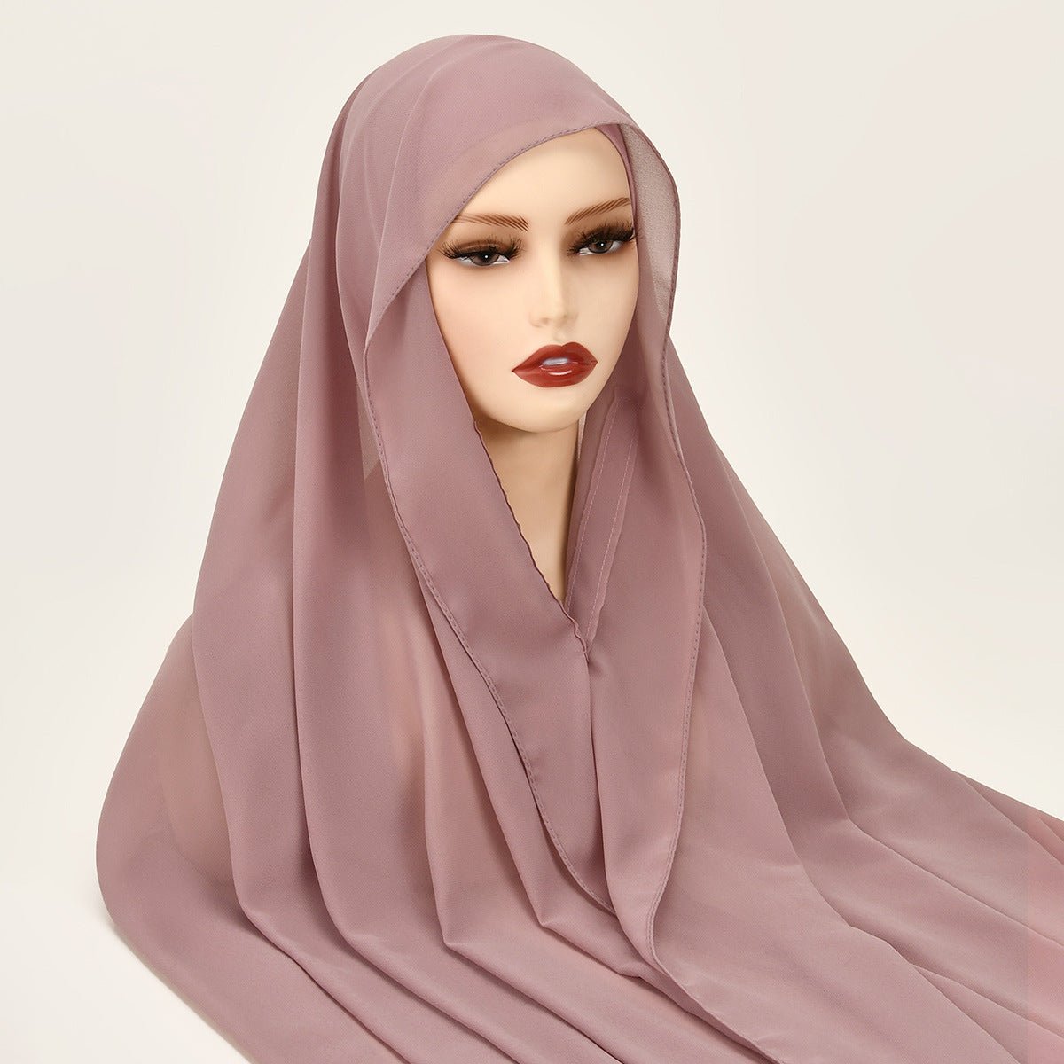 Magnetic Chiffon Instant Hijab | Easy-Wear Anti-Slip Square Scarf with Magnetic Closure (MH152)