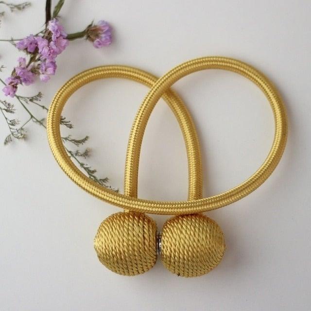 Magnetic Curtain Tieback Buckle Strap Holdbacks Magnet Clip For Curtain Rod Tie Backs Hanging Belts Rope Accessories Upgraded Curtain Buckles European Style Decorative Weave Rope Curtain Holdbacks Holder For Window Decor Curtain Clips Rope Straps Magnet