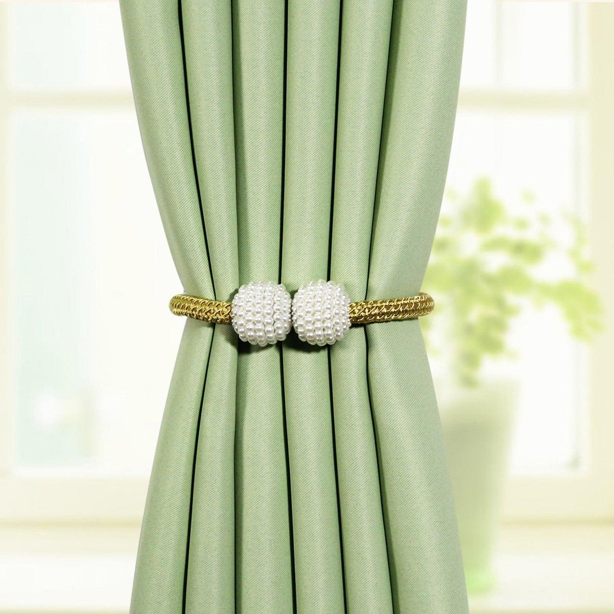 Magnets Curtains Clamps Curtain Holder Pompom Tieback Magnetic Clips Hanging Balls Tie Back Home Decoration Accessories Magnetic Curtain Tiebacks European Style Decorative Curtain Drape Tie With Strong Magnetic For Home And Office Decoration