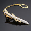 Man's Tie Clip Golden Plating Airplane Shaped Pilot Man's Tie Clip Elegant Airplane Tie Clip Wedding Gift Quality Luxury Gift For Pilot Lightweight Tie Clips