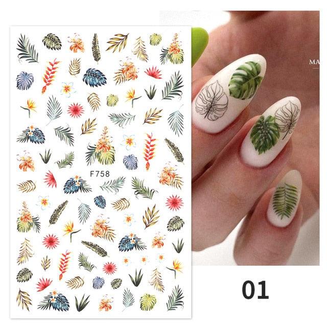 Maple Leaves 3D Nail Stickers Fall Leaf Flowers Line Sliders For Nails Self Adhesive Stickers Autumn Manicuring Decals Transfer Nail Decals Sticker For Pretty Girl Self-Adhesive Nail Decals Designer Nail Stickers for Acrylic