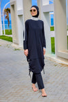 Black Full Coverage Modest Swimwear Burkini Set M2521-3