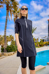 Marina Black Modest Half-Coverage Swimsuit - H2503