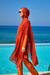 Marina Orange Silky Pareo – P2516-2