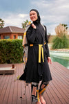 Woven Black Burkini Modest Swimwear M2422