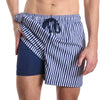 Men’s Premium Compression-Lined Hybrid Shorts – Marina Pinstripe-Indigo and Surf