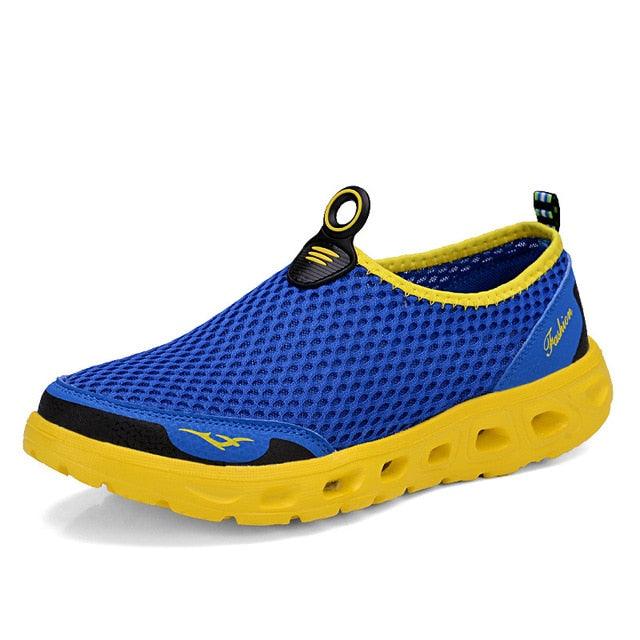 Men Casual Shoes Sneakers Light Breathable Summer Walking Beach Mesh Shoes Comfortable Mesh Work Shoes Athletic Slip On Walking Shoes For Men