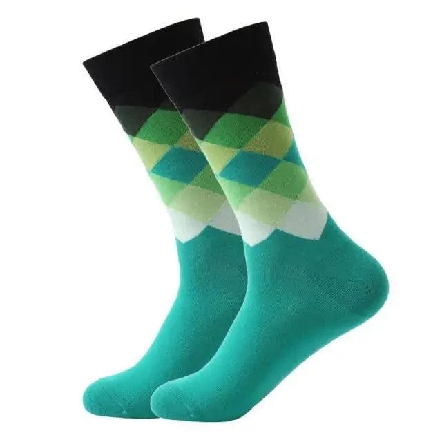 Men Cotton Socks Gradient Color Summer Style Long Wedding Sock Men  Knee High Business Socks Man Socks Men's Ladies Novelty Bright Colorful Patterned Cotton Socks