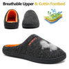 Men's Cotton Fabric Slippers Indoor Non-Slip Home Fur Couple Flat  Men Winter Slipper Cotton Memory Foam Slippers Comfort Knitted Cotton-blend Closed Toe House Indoor Outdoor Shoes