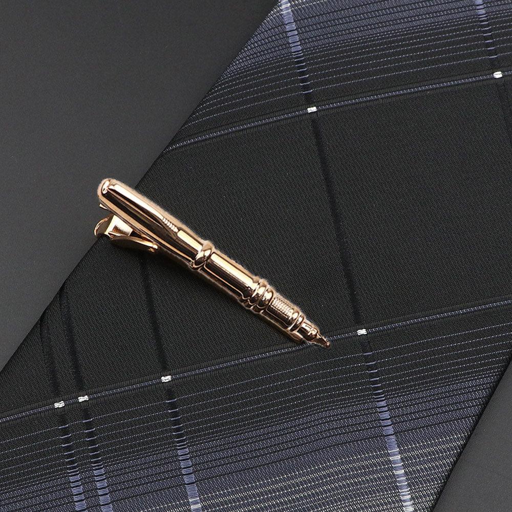 Men's Metal Tie Clip Vintage Unique Shape Bright Stainless Steel Necktie Clasp Gentleman's Party Luxury Tie Bars Clips Wedding Luxury Design Accessories For Men