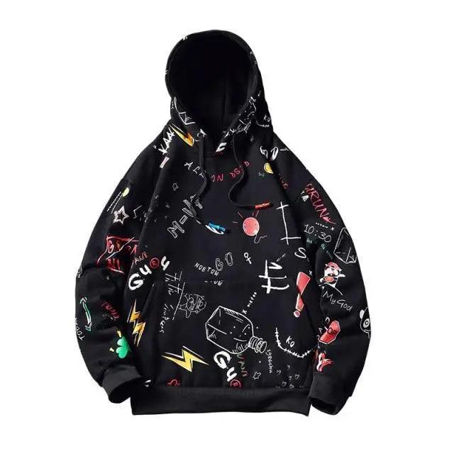 Mens Casual Hoodie Sweatshirt Vintage Yellow Painted Style Hip Hop Creativity Streetwear Men Hooded Sweatshirt Streetwear Loose Hoodies Letter Printing Hoody