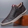 Mens Casual Winter Warm Ankle Boots Fashion Snow Boots Outdoor Footwear Black Sneakers Men's Leather Lined Warm Anti-slip Outdoor Work Shoes
