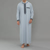 Men's Hooded Embroidered Thobe with Pockets (MT037)
