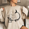 Mermaid Skeleton Halloween Illustration With Moonlit Sea And Enchanted Seaweed Details Sweatshirt