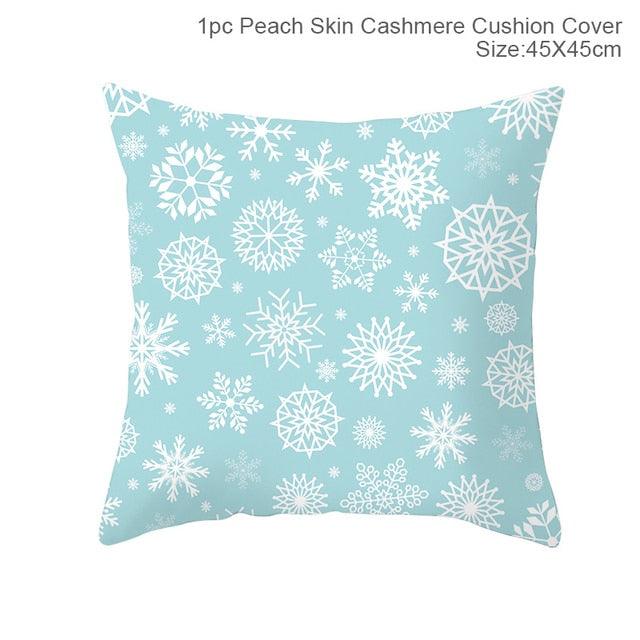 Merry Christmas Decoration Xmas Gift New Year For Home Reindeer Santa Claus Xmas Series Cushion Cover Case Pillow Custom Zippered Square Pillowcase Tree Cushion Cover Christmas Ornament