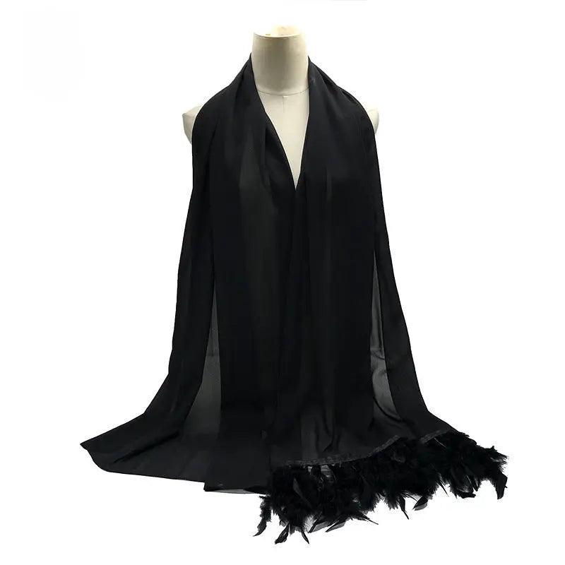 Chiffon Scarves Feather Scarf Hijab (MH039)