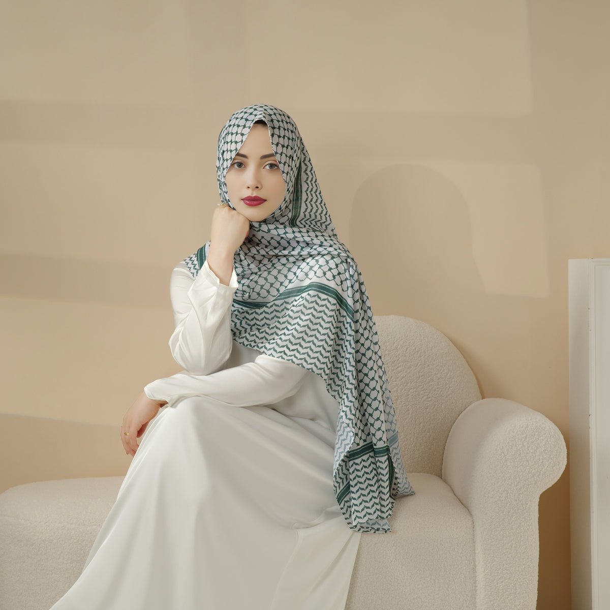 Chiffon Keffiyeh Hijab (MH045)