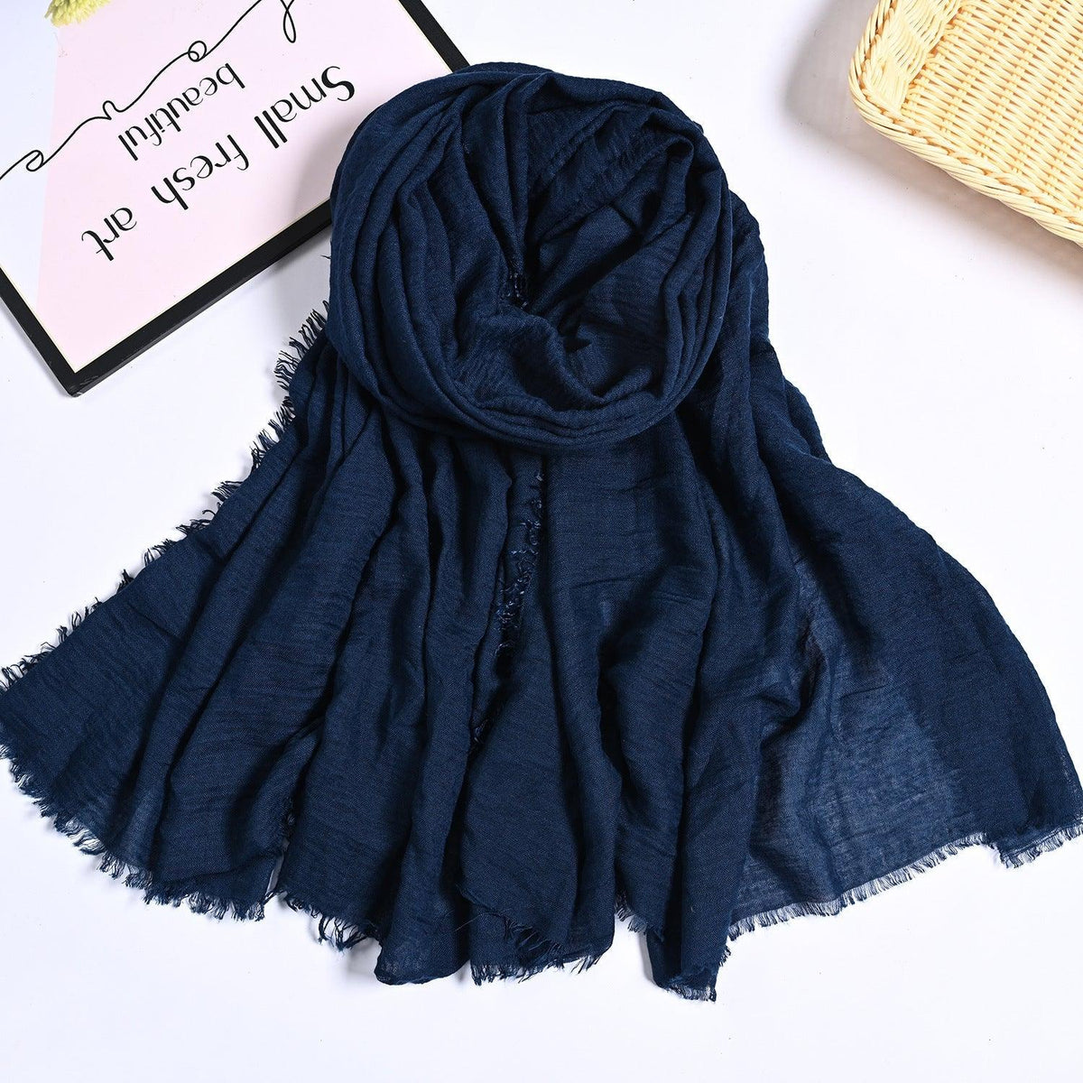 MH055 Encrypted Bubble Wrinkle Solid Color Hijab