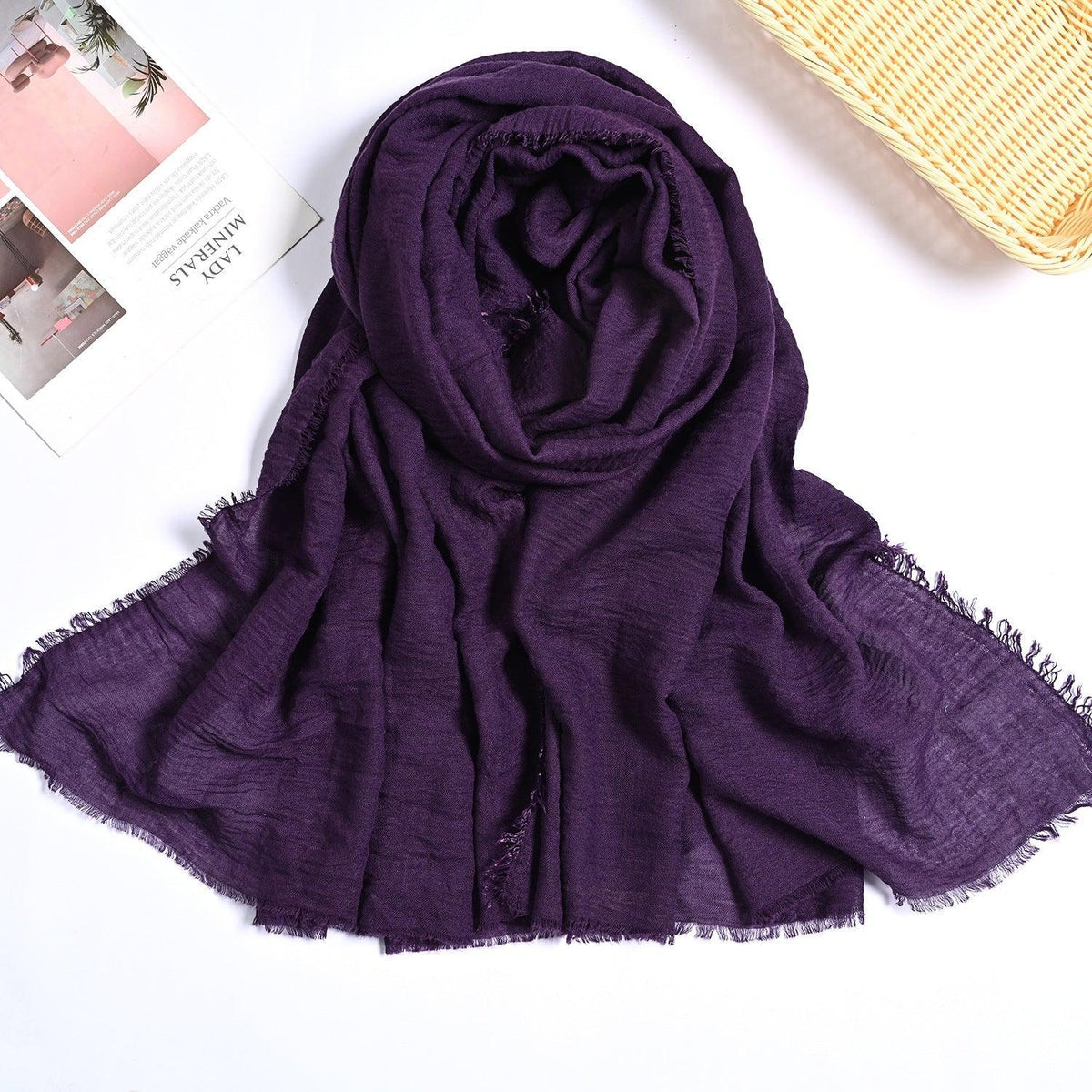 MH055 Encrypted Bubble Wrinkle Solid Color Hijab