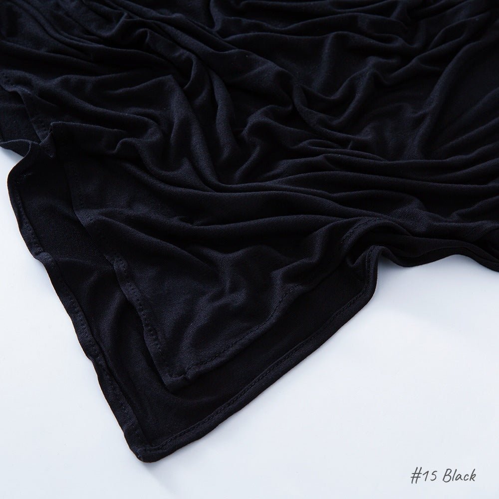 High Quality Right Angle Curled Jersey Mercerized Cotton Breathable Hijab(MH068)