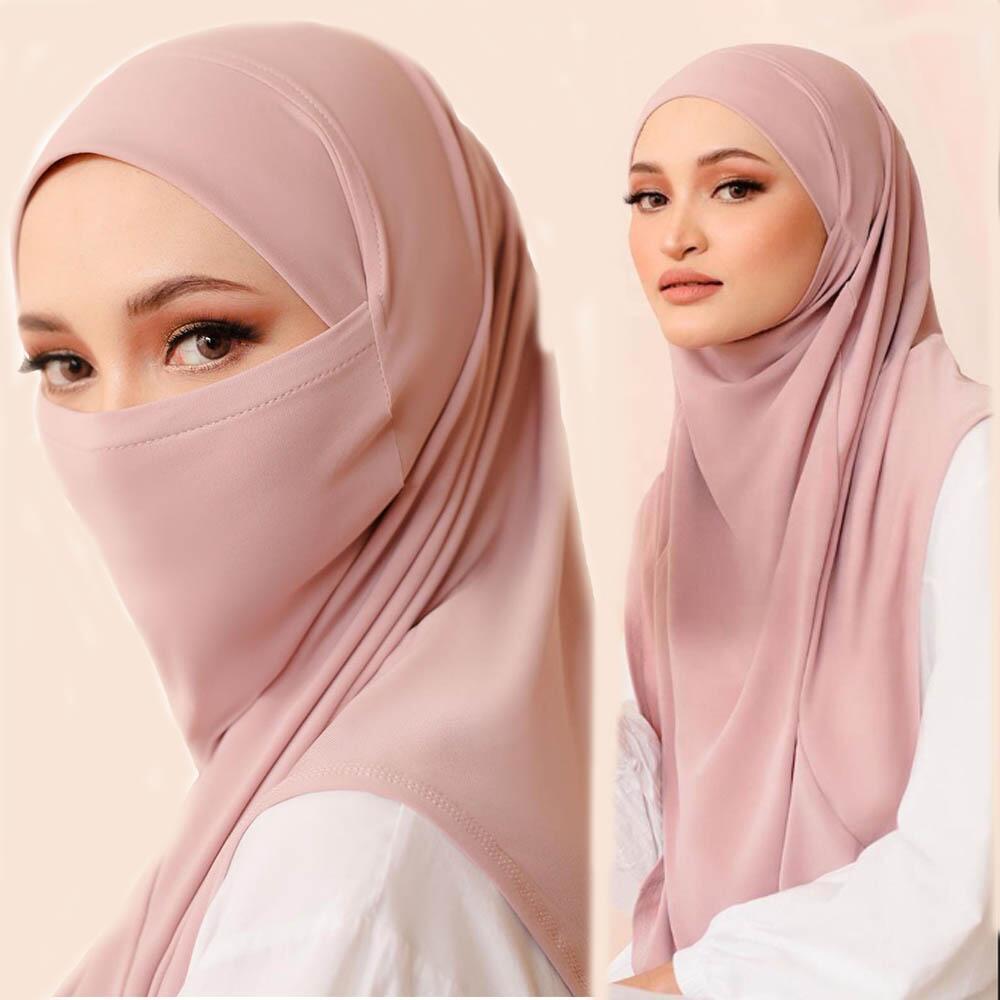 MH081 Dual Purpose Veil Bottom Hat Hijab