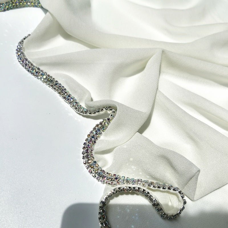 Diamond Trimmed Chiffon Hijab(MH087)