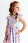 Rainbow Dreams Flutter Sleeve Twirl Dress