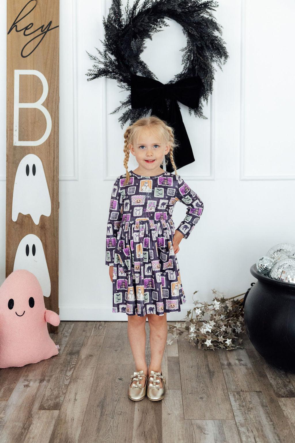 Trick or Treat L/S Pocket Twirl Dress