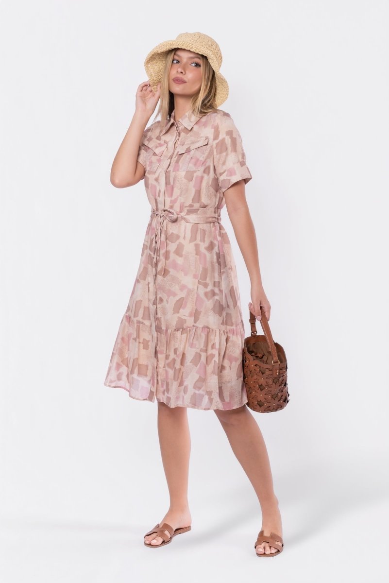 Miley Dress (Pink/Khaki)