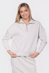 Mina Half Zip Top (Light Grey)