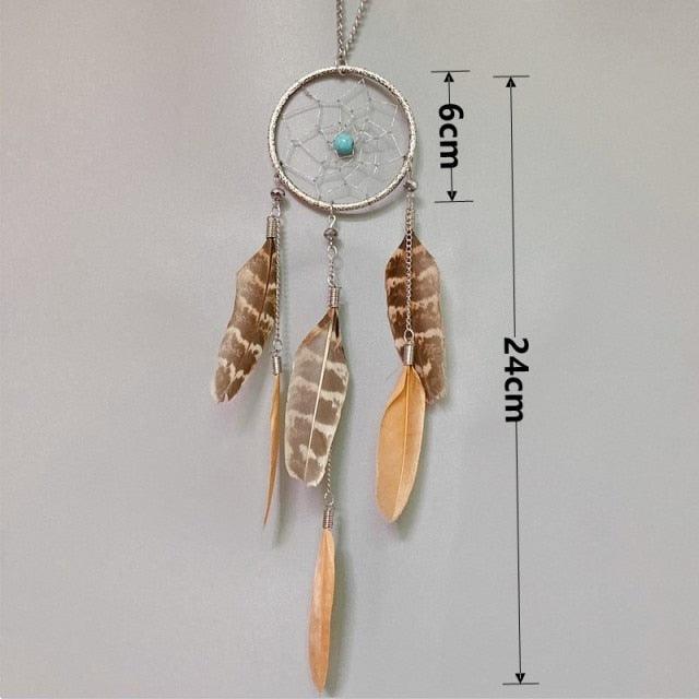 Mini Dream Catcher With Natural Feather Wind Chime Hanging Handmade Lace Feathers Bead Dream Catcher Wind Chimes Hanging Home Room Decoration Car Pendant Ornament Craft Dreamcatcher For Gift Memorial Festival Photography
