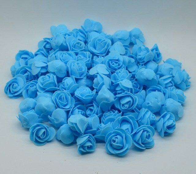 Mini Fake Rose Flower Heads 50/100/200 Pieces Teddy Bear of Roses 3cm Foam Wedding Flowers Accessories Make Bridal Hair Clips Headbands Dress