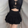 Mini Skirt Girls Sweet Black High Waist Pleated Skirt Cute Dark Lightweight Simple Design Skirts