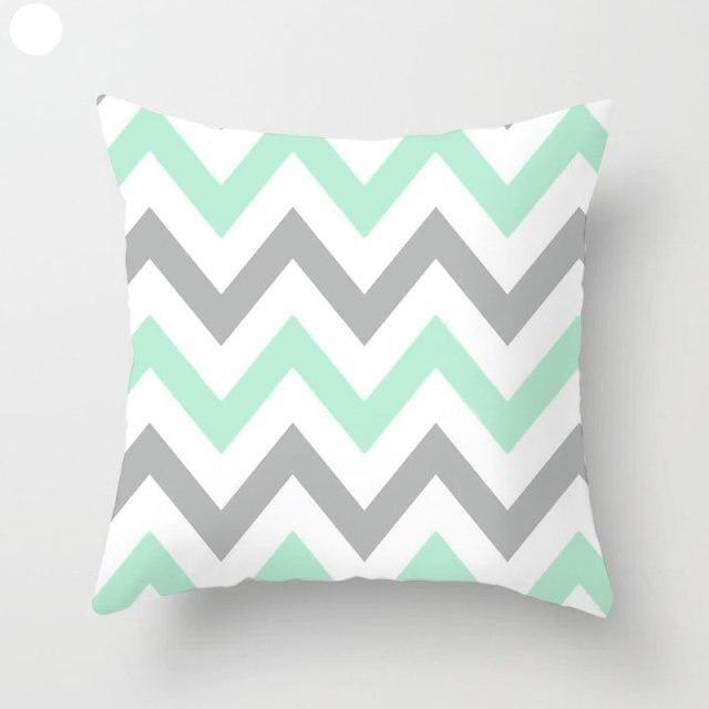 Mint Green Cushion Cover Pillowslip Home Supplies Decorative Fresh Mint Green Gray Watercolour Stripes Generic Solid Decorative Bedroom Pillow Cases Covers Pillow Case Simple Living Room