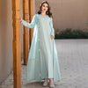 Mint Green Two-Piece Cardigan Dress Diamond-Embellished Cover-Up & Maxi Dress (MOA151)