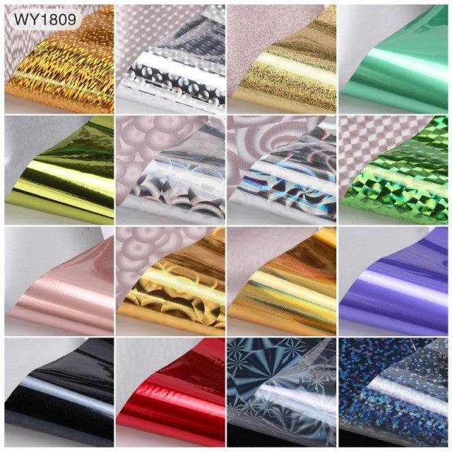 Mix Nail Art Transfer Foil Sticker Angles Decoration Nail Art Decals Design For Nails Wraps Follie Nail Foil Transfer Sticker Kit, Nail Art Decals Nail Foil Glass Paper Nail Decals Nail Wraps for Nail Art Decorations Supplies