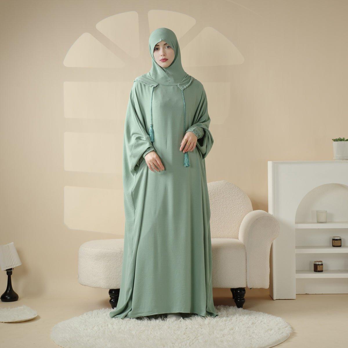 Solid Stylish Jilbab With A Hood | Crepe Jilbab With Attached Hood (MJ015)