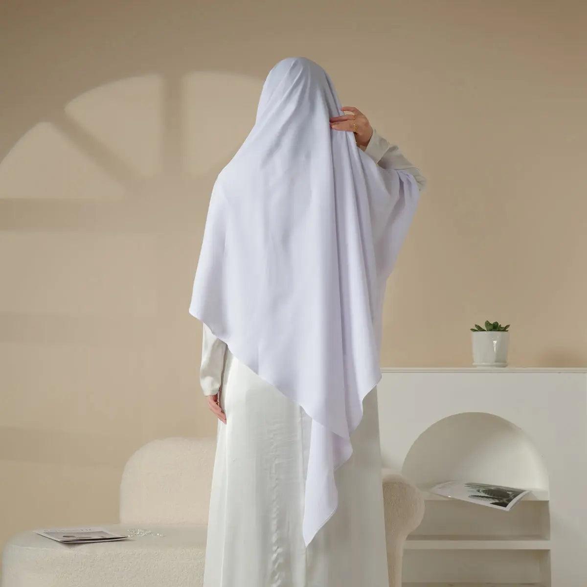 MK001 Niqab Attached 1-Layer Nida Plain Khimar