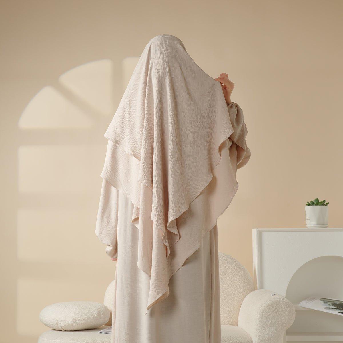 New Two-Layer Crepe Khimar (MK010)