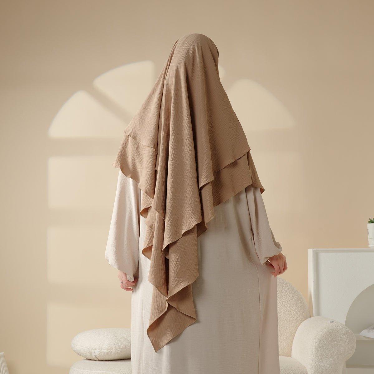 New Two-Layer Crepe Khimar (MK010)