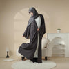 Wide Split Sleeve Glittering Ripple Cloth Open Abaya (MOA027)
