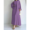 Loose Lantern Sleeve Abaya 3-Piece Set(MOA050)