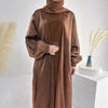 Wave Bubble Sleeve Abaya 4-Piece Set (MOA057)