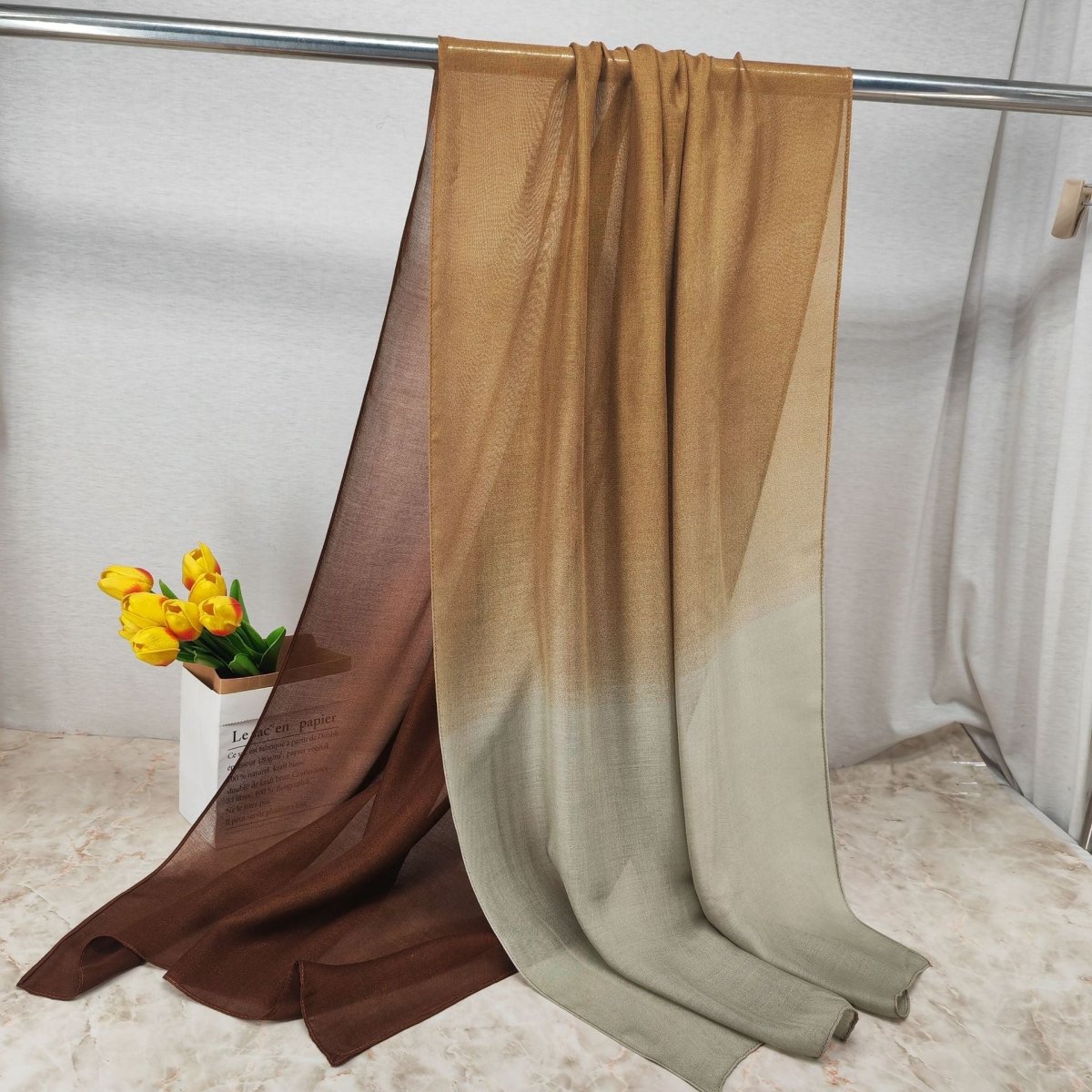 Modal Gradient Soft Hijab | Color Transition Hijab with Natural Flow (MH162)