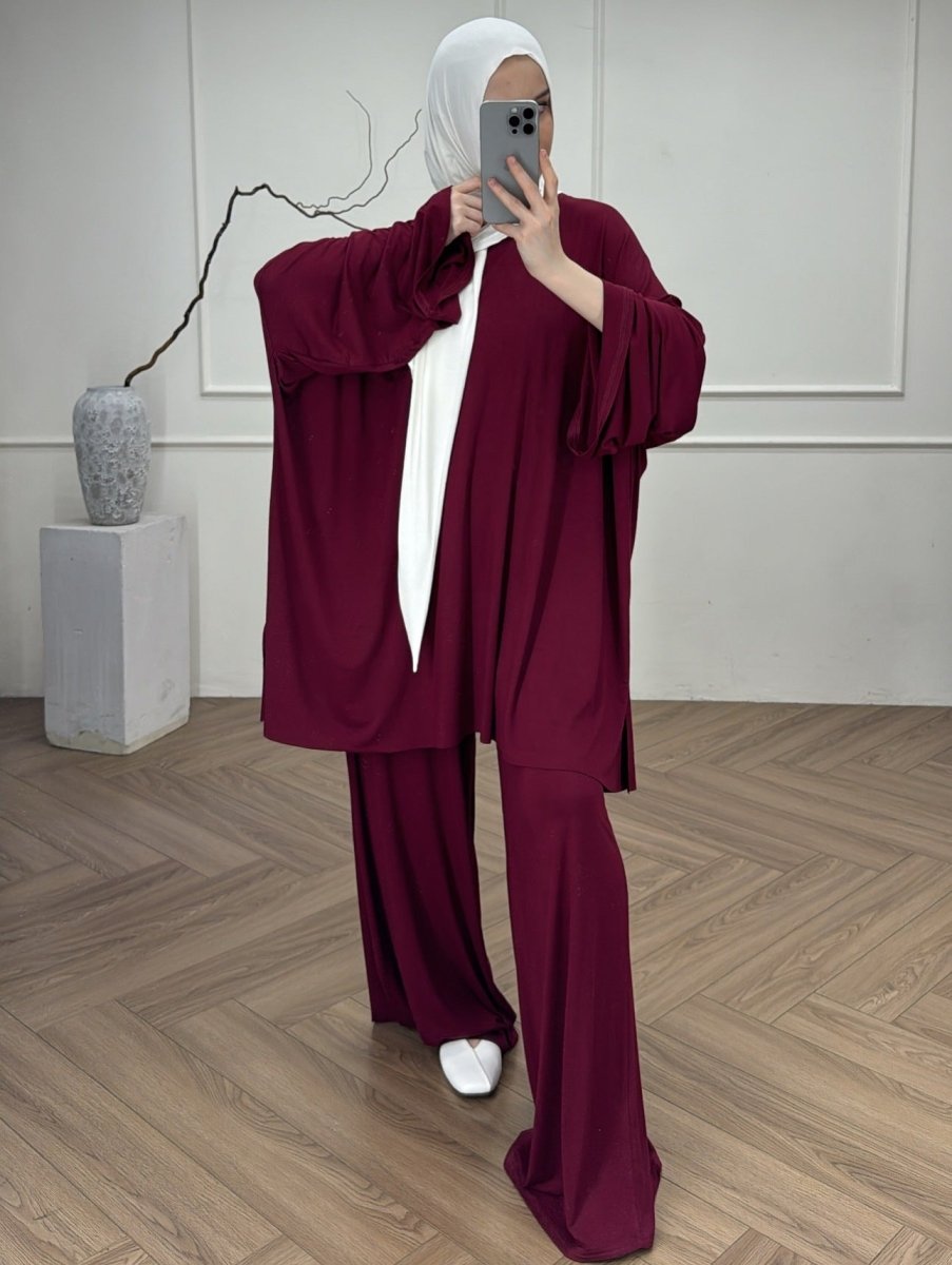 Modal Jersey Two-Piece Set | Muslim Women's Loose Fit Abaya (MS098)