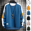 Modern Long Sleeve Sweatshirts Men New Fashion Color Casual Mens Casual O-Neck Patchwork Sweatshirt For Young Men Men Sweatshirt Streetwear Loose Solid Patchwork Pullover Sweatshirt
