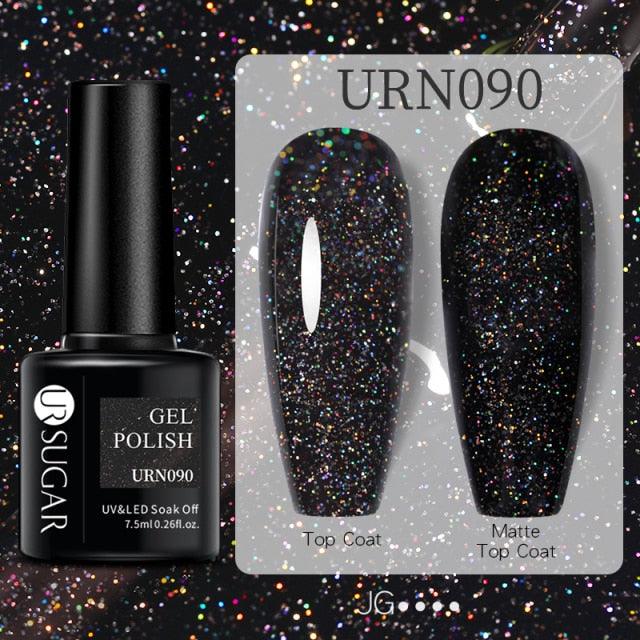 Modern Luxury Autumn Winter Womens Gel Polish Glossy Matte Diamond Effect Long Lasting Nail Art Sequins Design