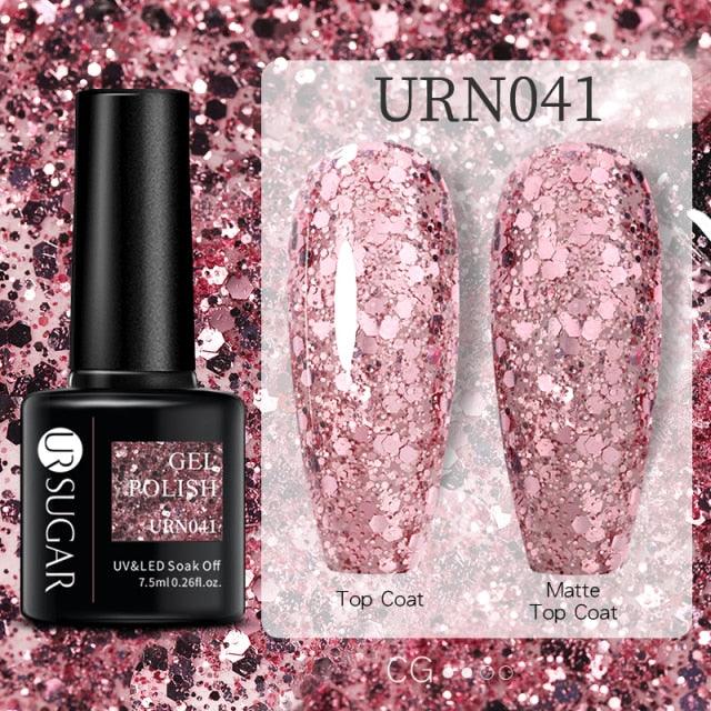 Modern Luxury Autumn Winter Womens Gel Polish Glossy Matte Diamond Effect Long Lasting Nail Art Sequins Design