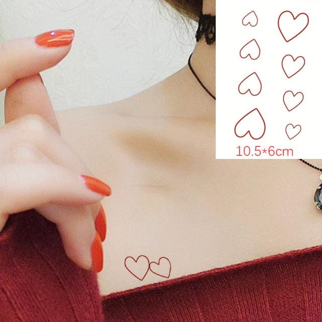Modern Small Tattoo Sun Moon Heart Waterproof Temporary Tattoos High Quality Design For Womens